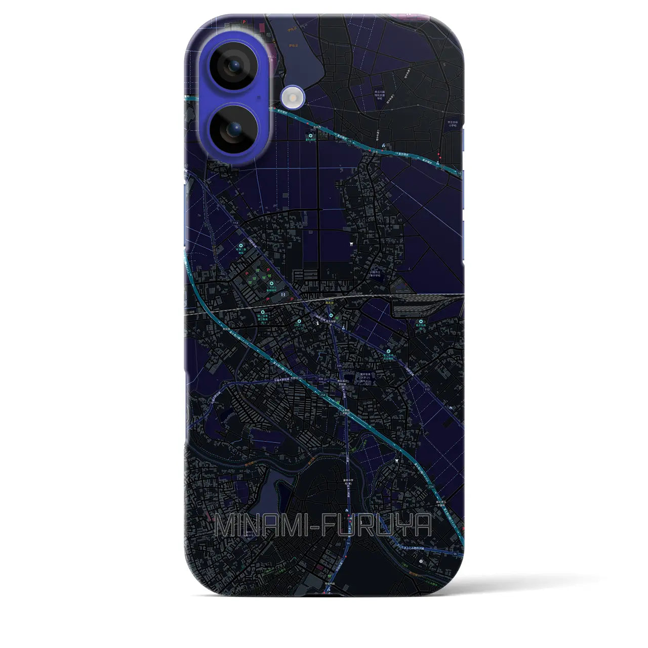 【南古谷(埼玉県)】地図柄iPhoneケース(バックカバータイプ)