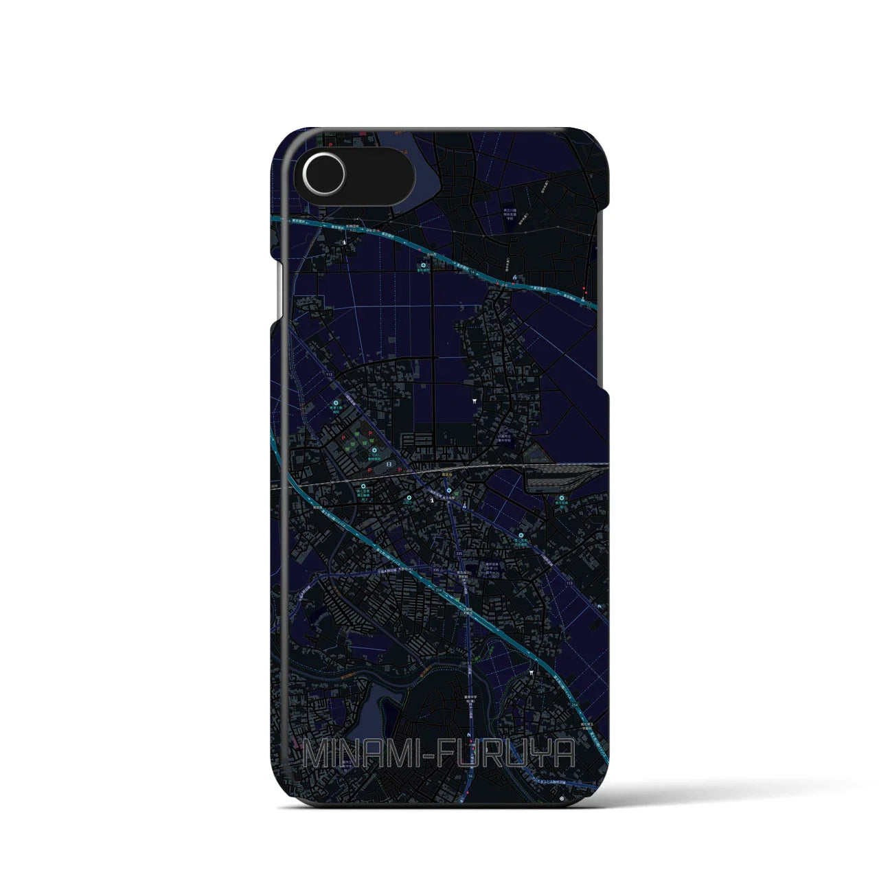 【南古谷(埼玉県)】地図柄iPhoneケース(バックカバータイプ)