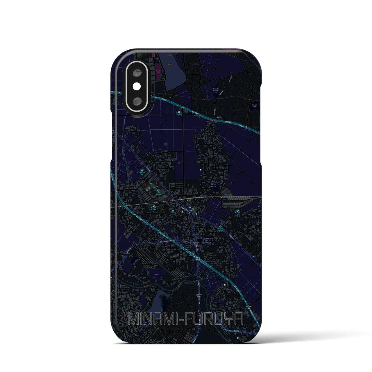 【南古谷(埼玉県)】地図柄iPhoneケース(バックカバータイプ)