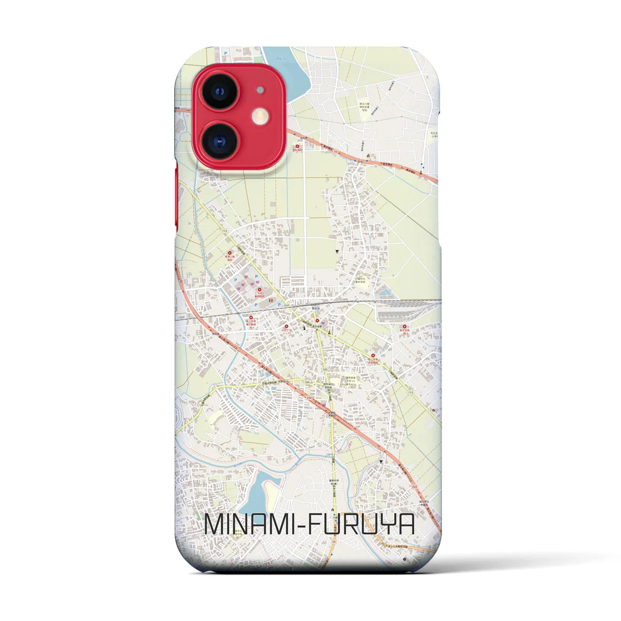 【南古谷(埼玉県)】地図柄iPhoneケース(バックカバータイプ)