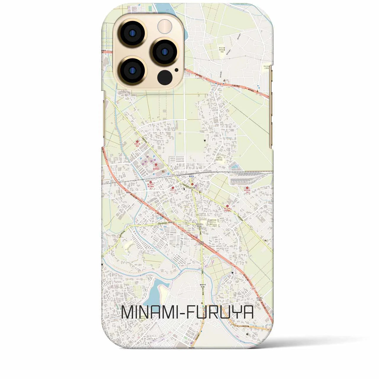 【南古谷(埼玉県)】地図柄iPhoneケース(バックカバータイプ)