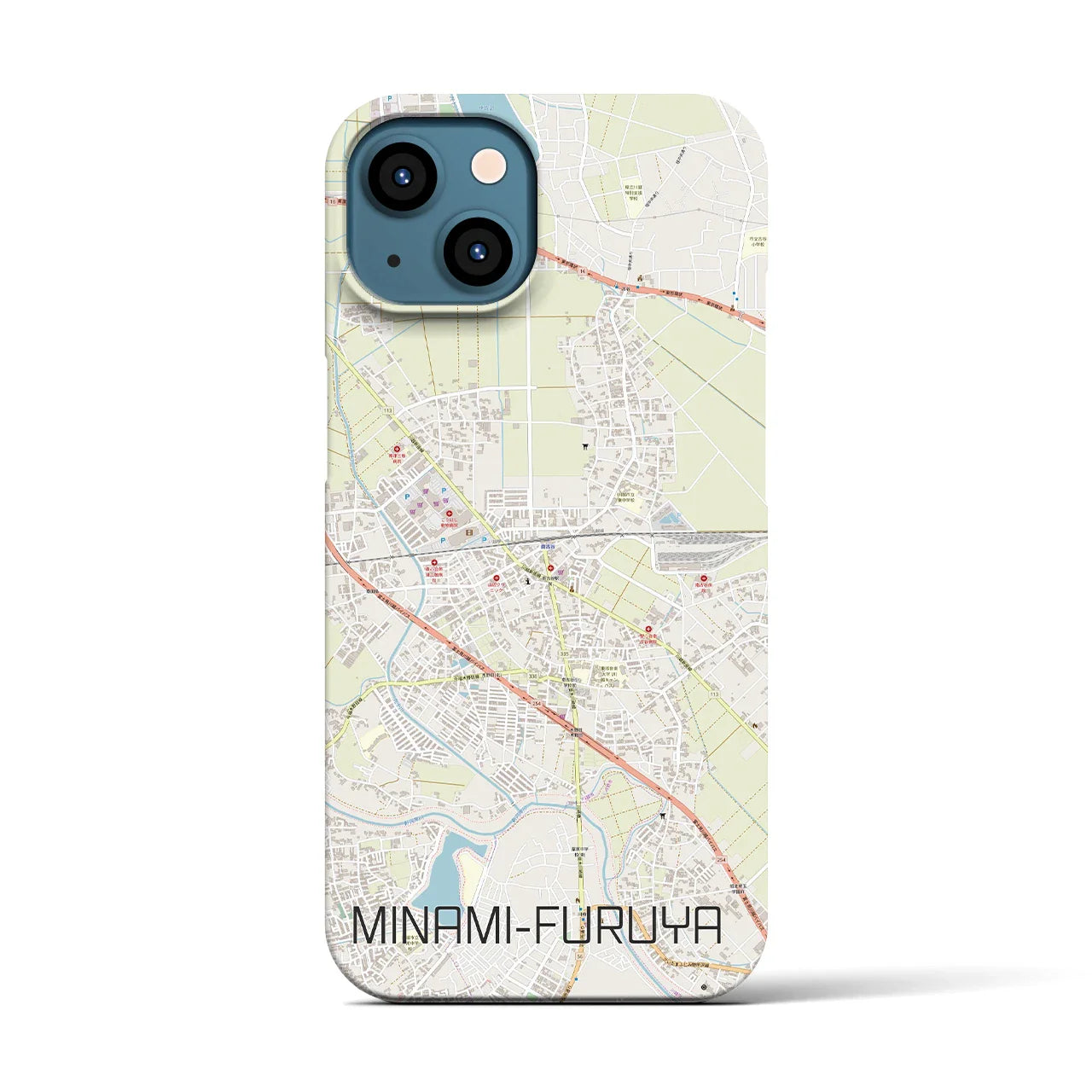 【南古谷(埼玉県)】地図柄iPhoneケース(バックカバータイプ)
