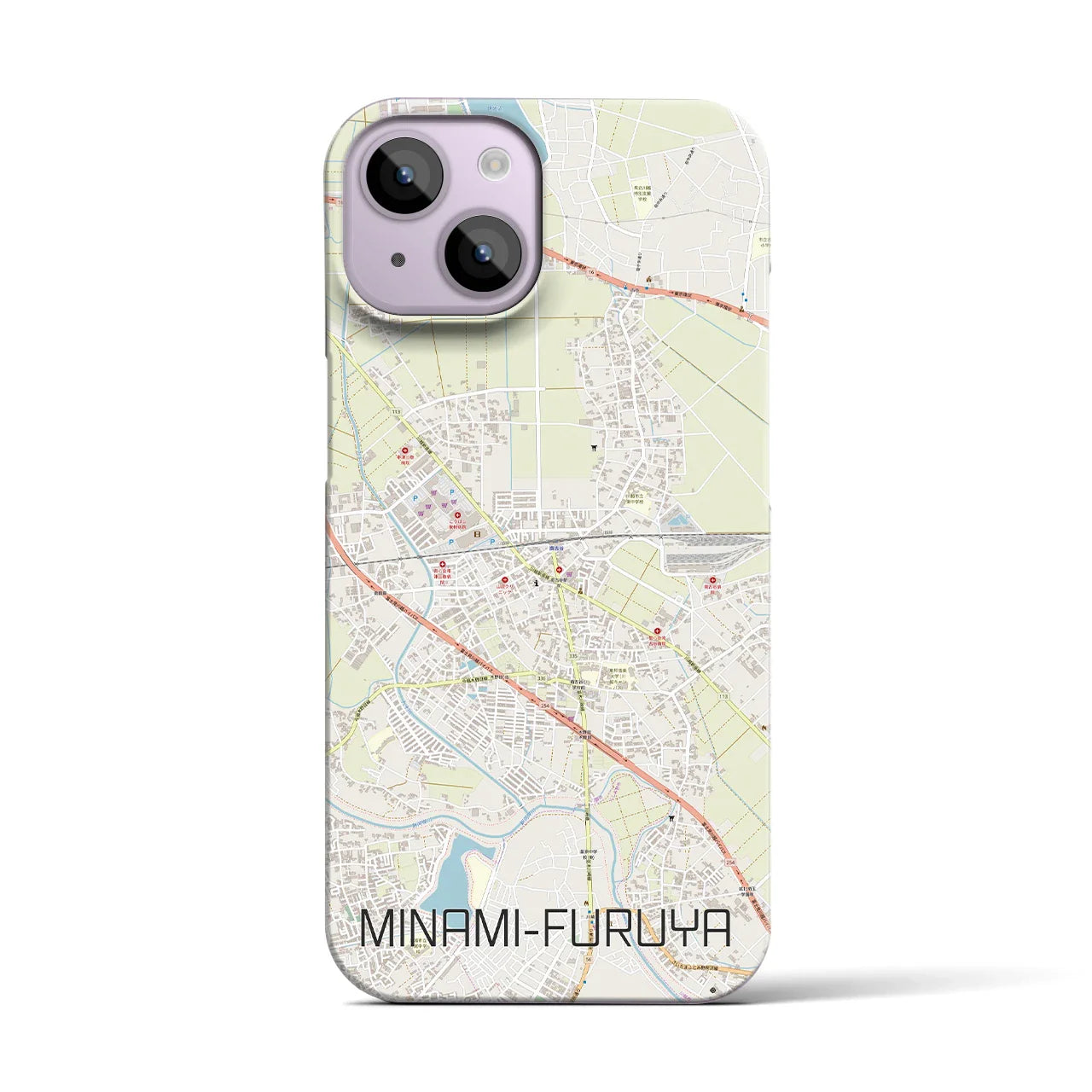 【南古谷(埼玉県)】地図柄iPhoneケース(バックカバータイプ)