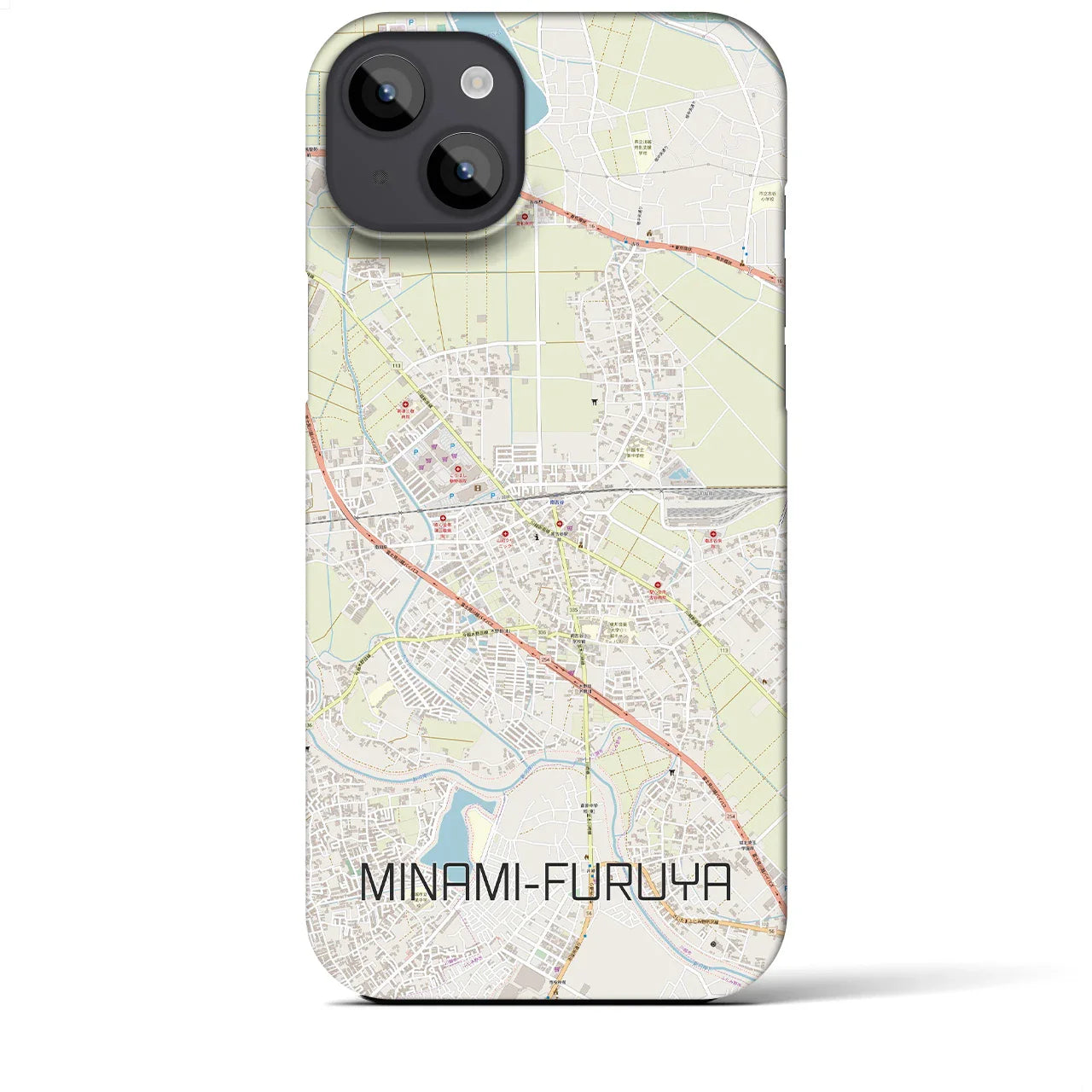 【南古谷(埼玉県)】地図柄iPhoneケース(バックカバータイプ)