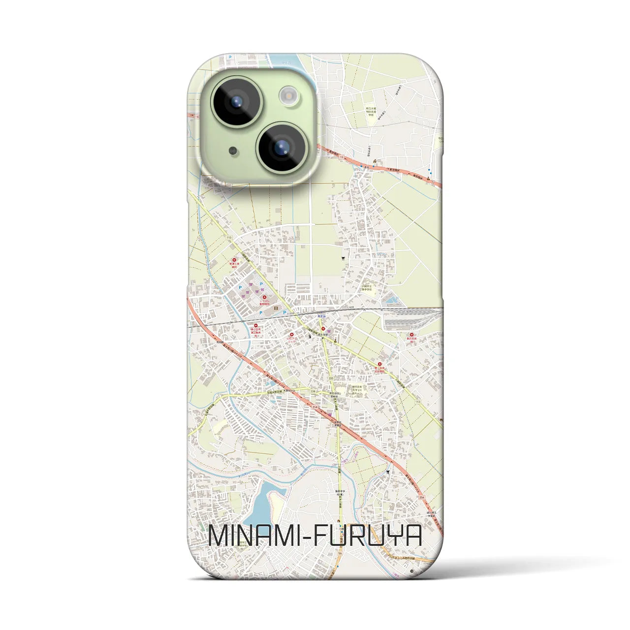 【南古谷(埼玉県)】地図柄iPhoneケース(バックカバータイプ)