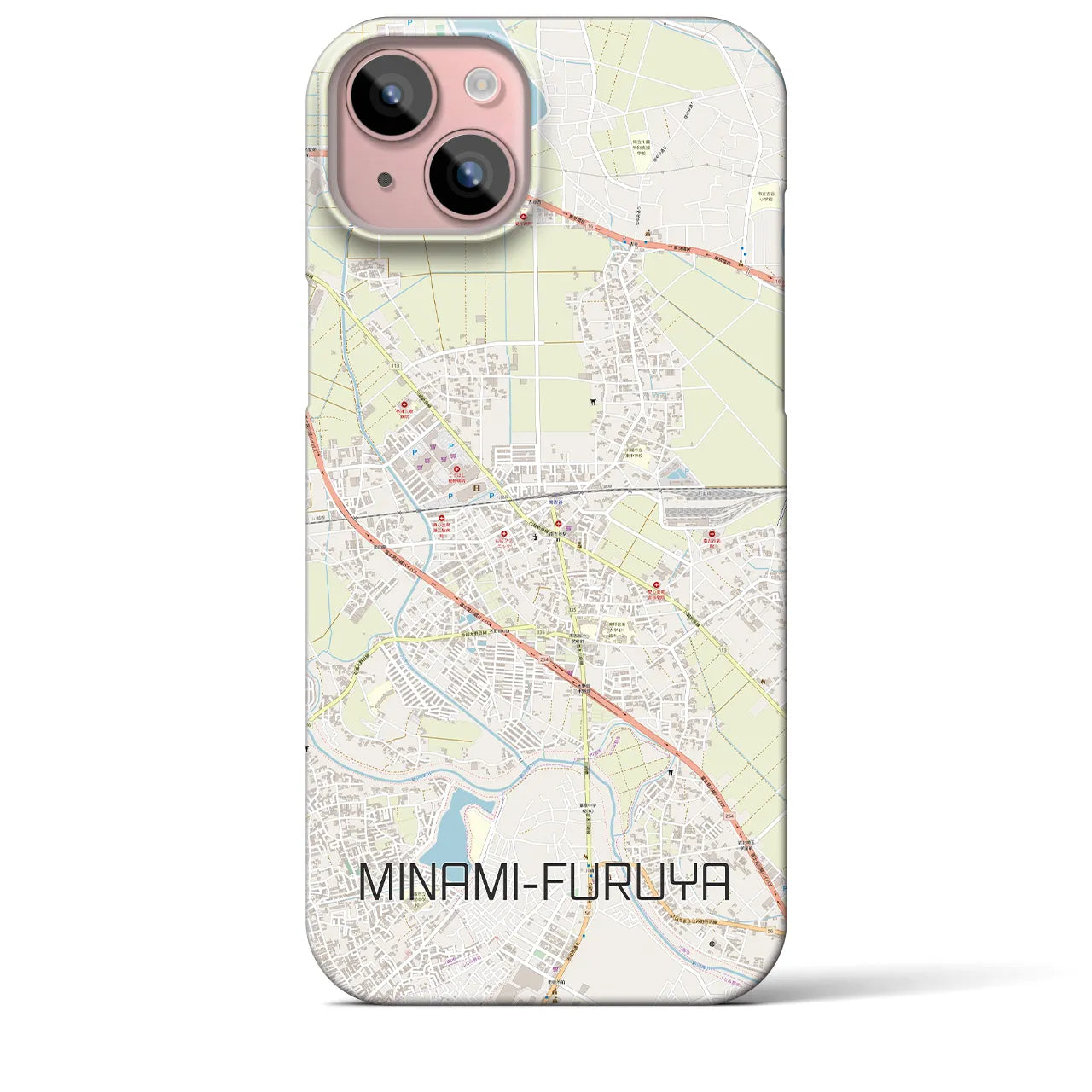【南古谷(埼玉県)】地図柄iPhoneケース(バックカバータイプ)