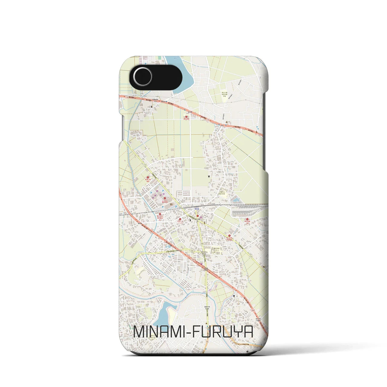 【南古谷(埼玉県)】地図柄iPhoneケース(バックカバータイプ)