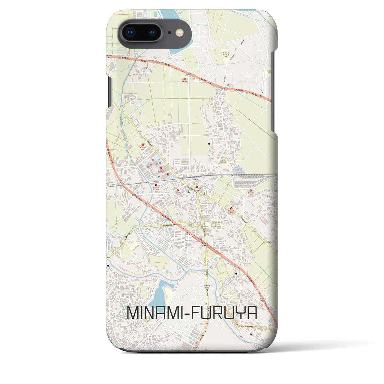【南古谷(埼玉県)】地図柄iPhoneケース(バックカバータイプ)