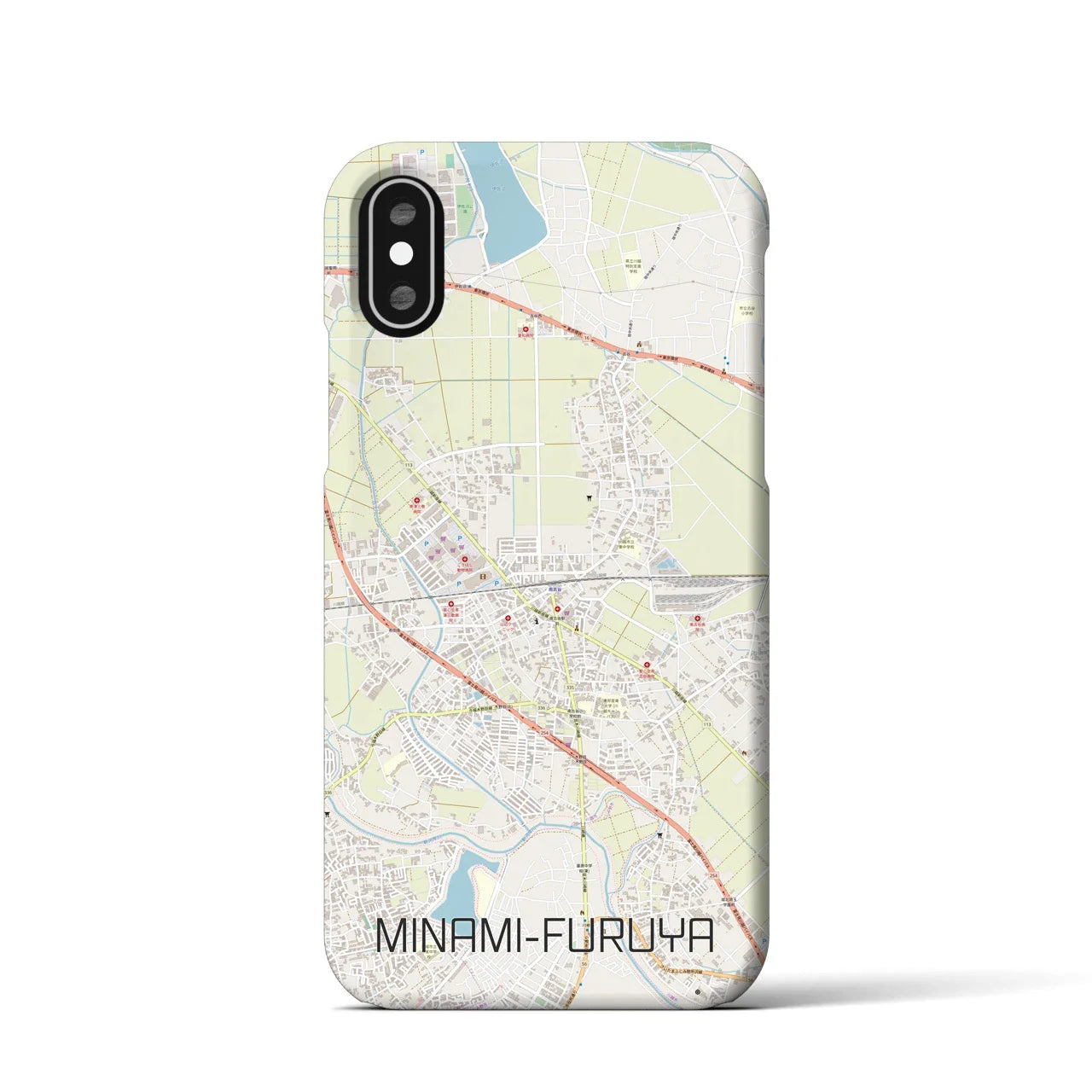 【南古谷(埼玉県)】地図柄iPhoneケース(バックカバータイプ)