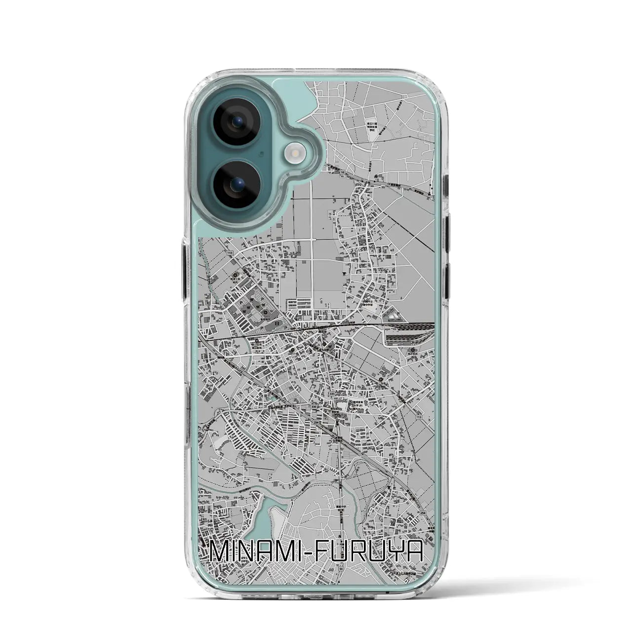 【南古谷(埼玉県)】地図柄iPhoneケース(MagSafeタイプ)モノトーン・iPhone 16 Pro 用