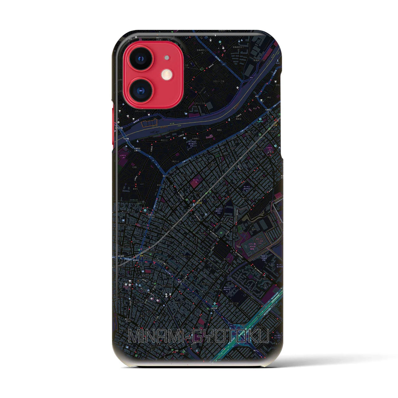 【南行徳(千葉県)】地図柄iPhoneケース(バックカバータイプ)