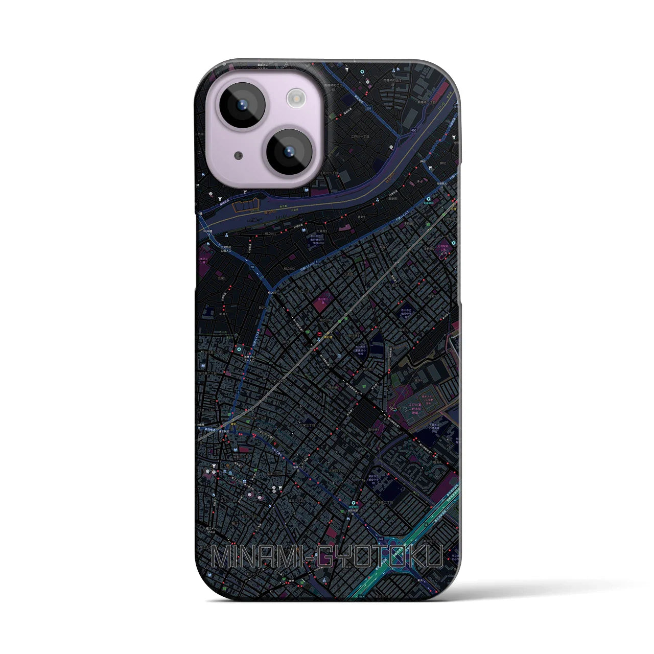 【南行徳(千葉県)】地図柄iPhoneケース(バックカバータイプ)