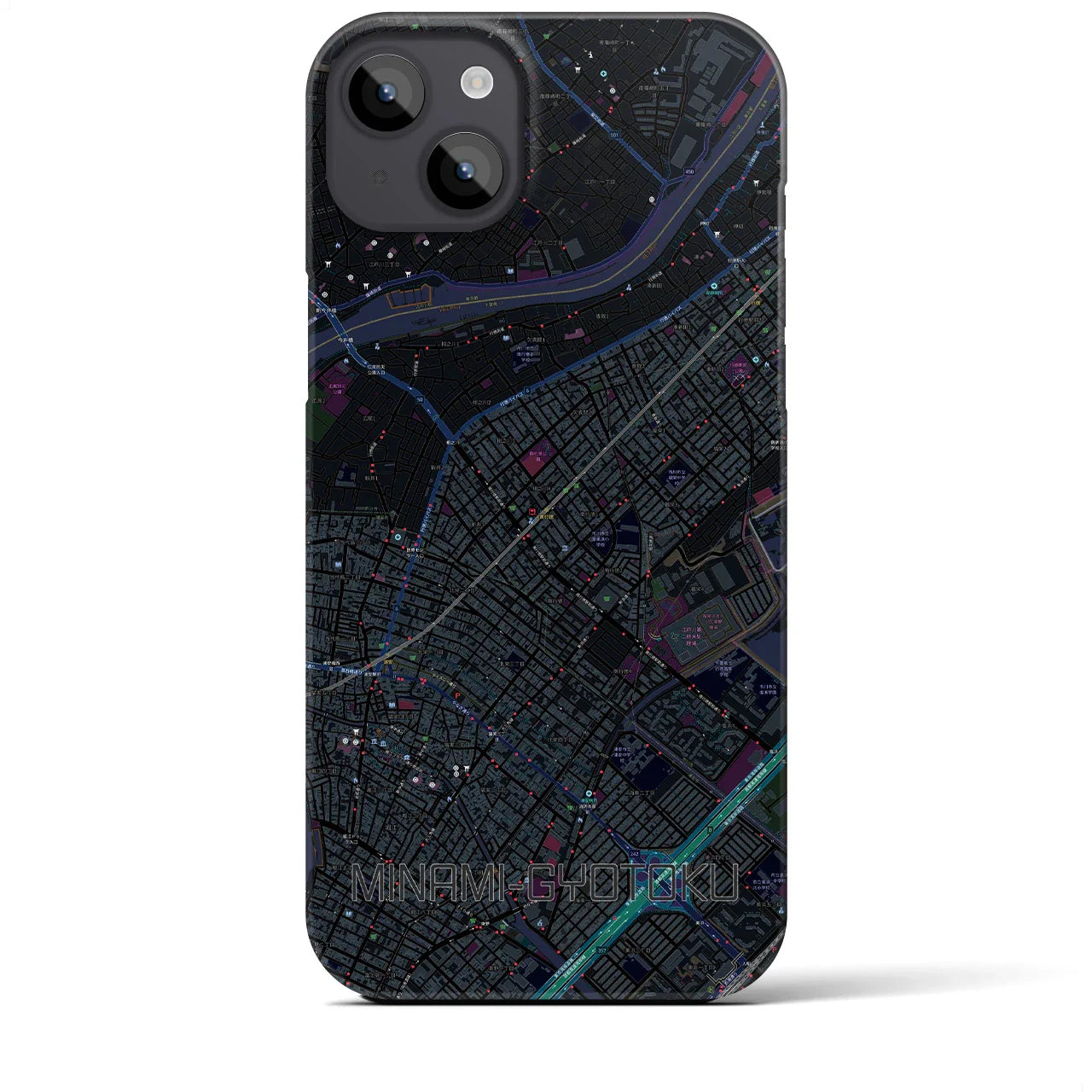 【南行徳(千葉県)】地図柄iPhoneケース(バックカバータイプ)