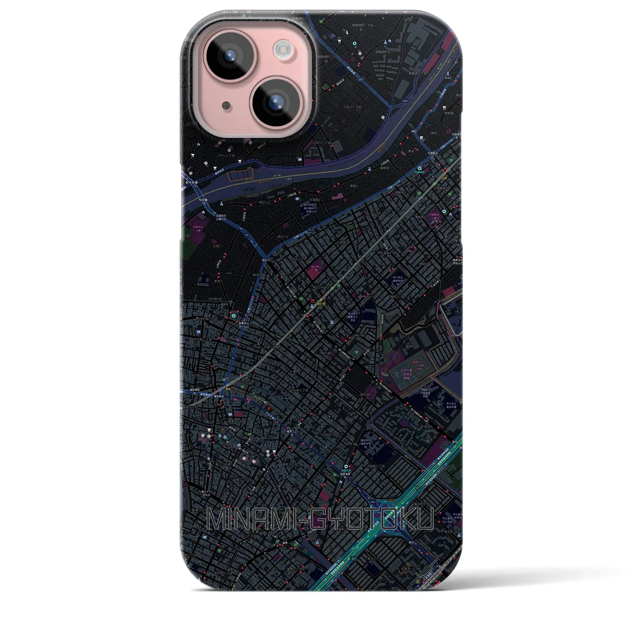 【南行徳(千葉県)】地図柄iPhoneケース(バックカバータイプ)