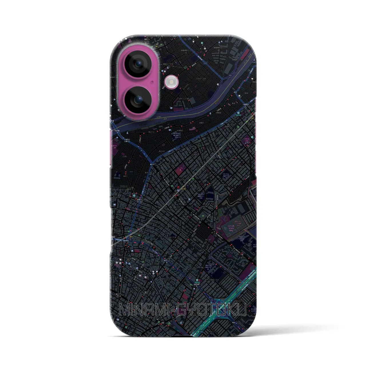 【南行徳(千葉県)】地図柄iPhoneケース(バックカバータイプ)