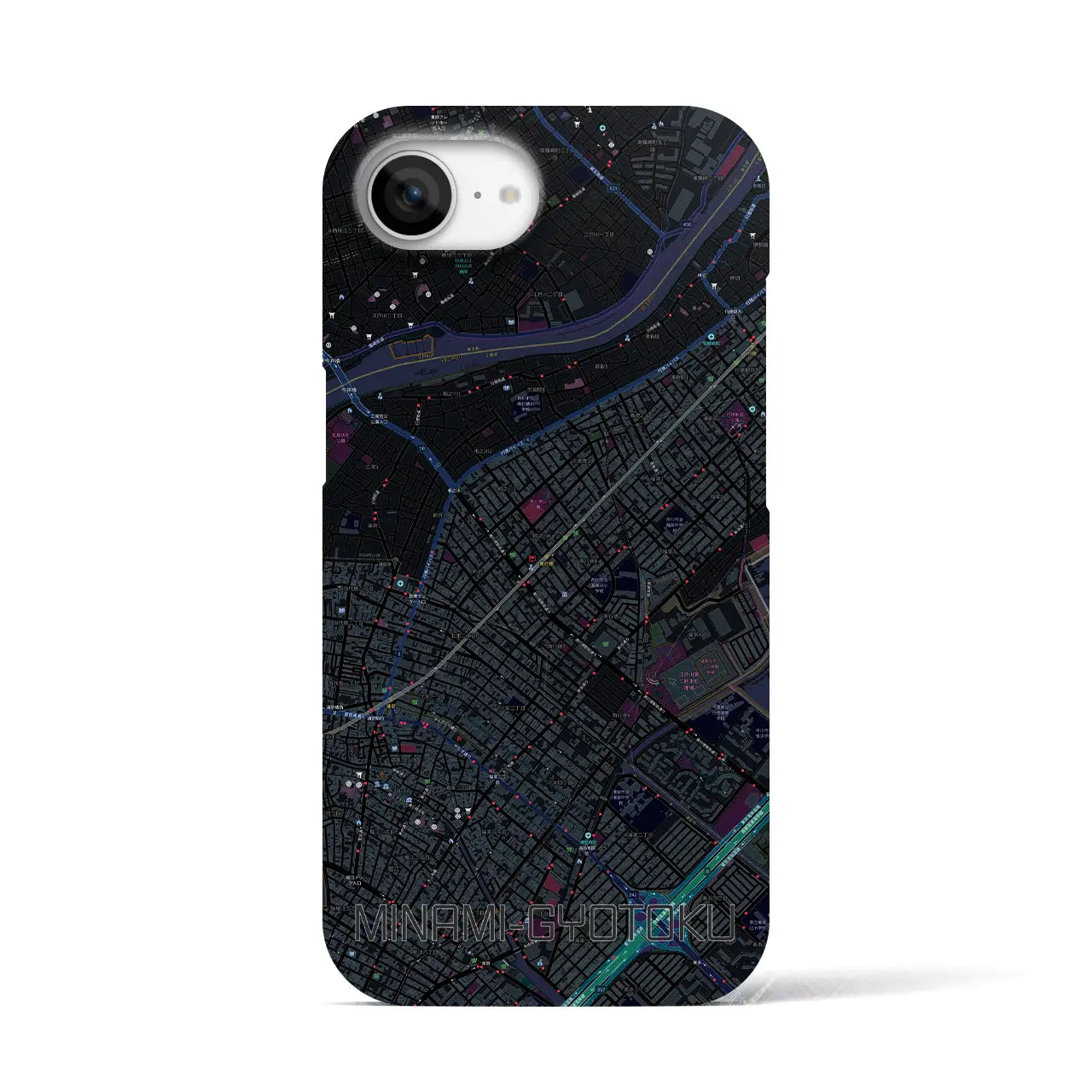 【南行徳(千葉県)】地図柄iPhoneケース(バックカバータイプ)