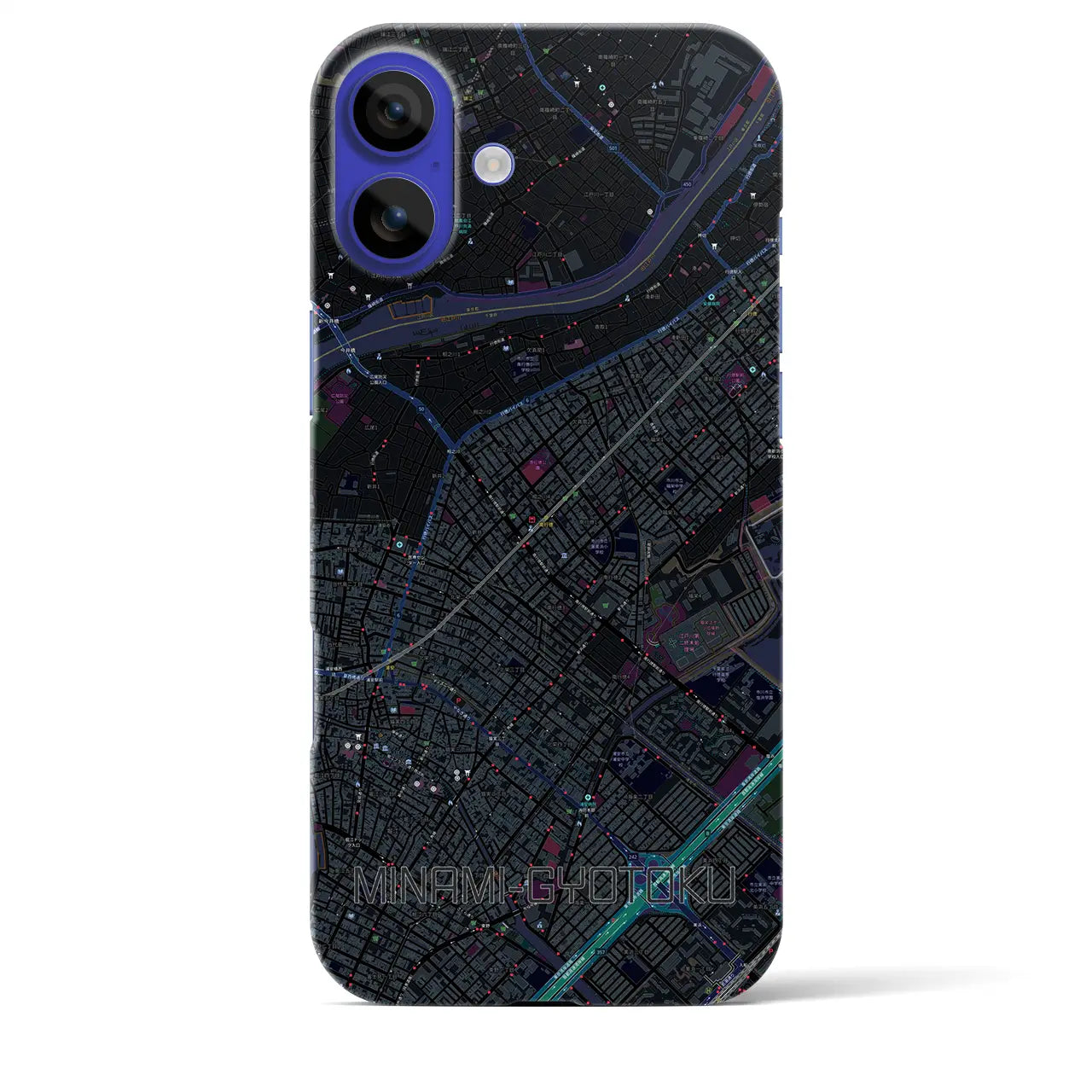 【南行徳(千葉県)】地図柄iPhoneケース(バックカバータイプ)