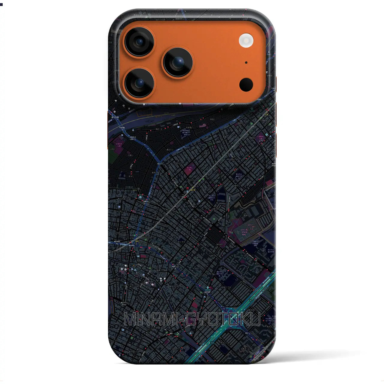 【南行徳(千葉県)】地図柄iPhoneケース(バックカバータイプ)