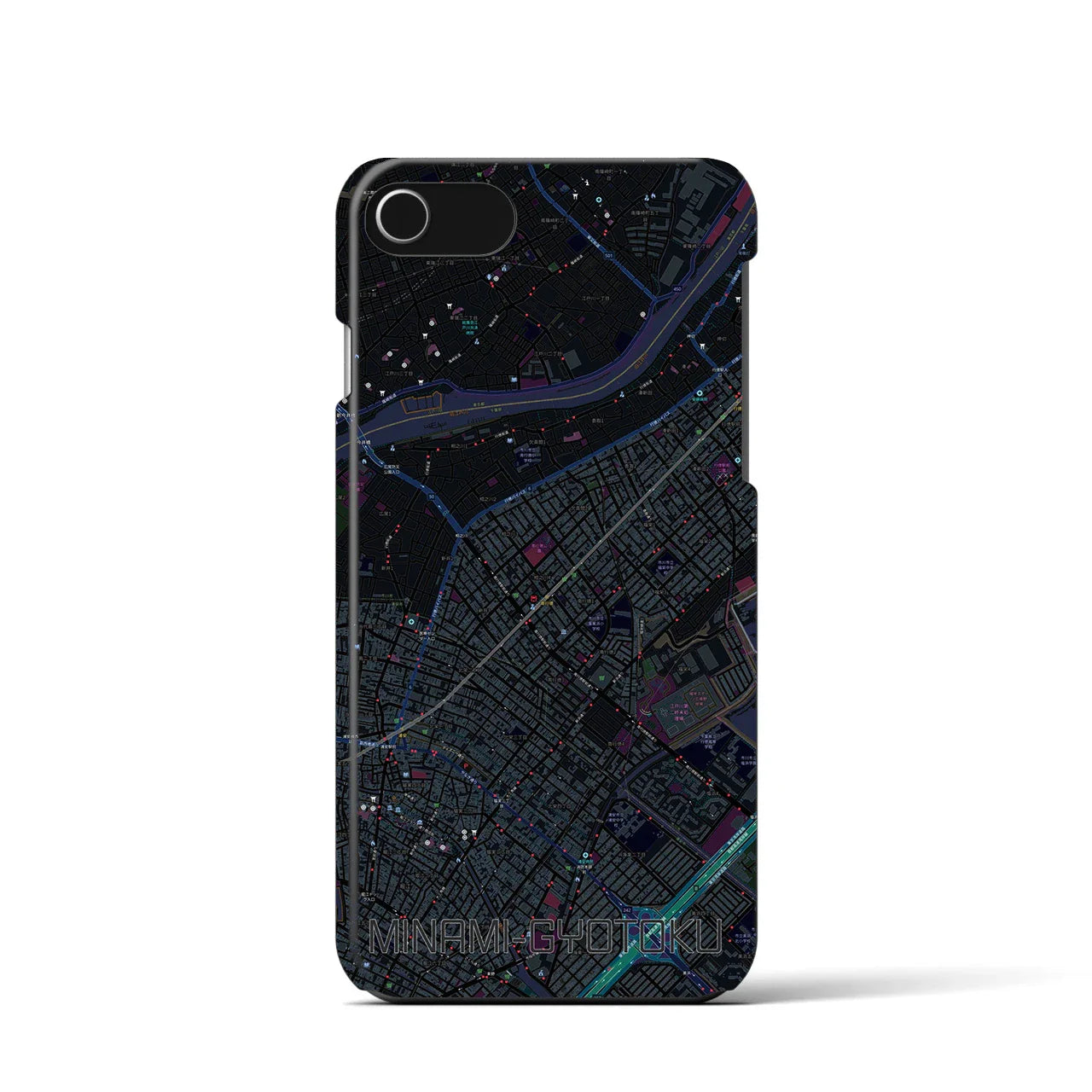 【南行徳(千葉県)】地図柄iPhoneケース(バックカバータイプ)