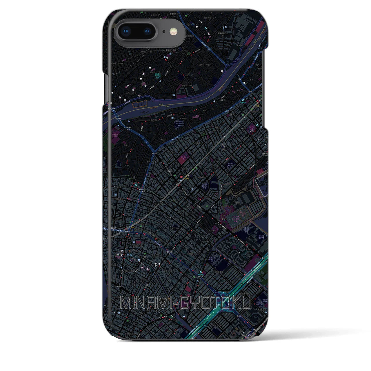 【南行徳(千葉県)】地図柄iPhoneケース(バックカバータイプ)
