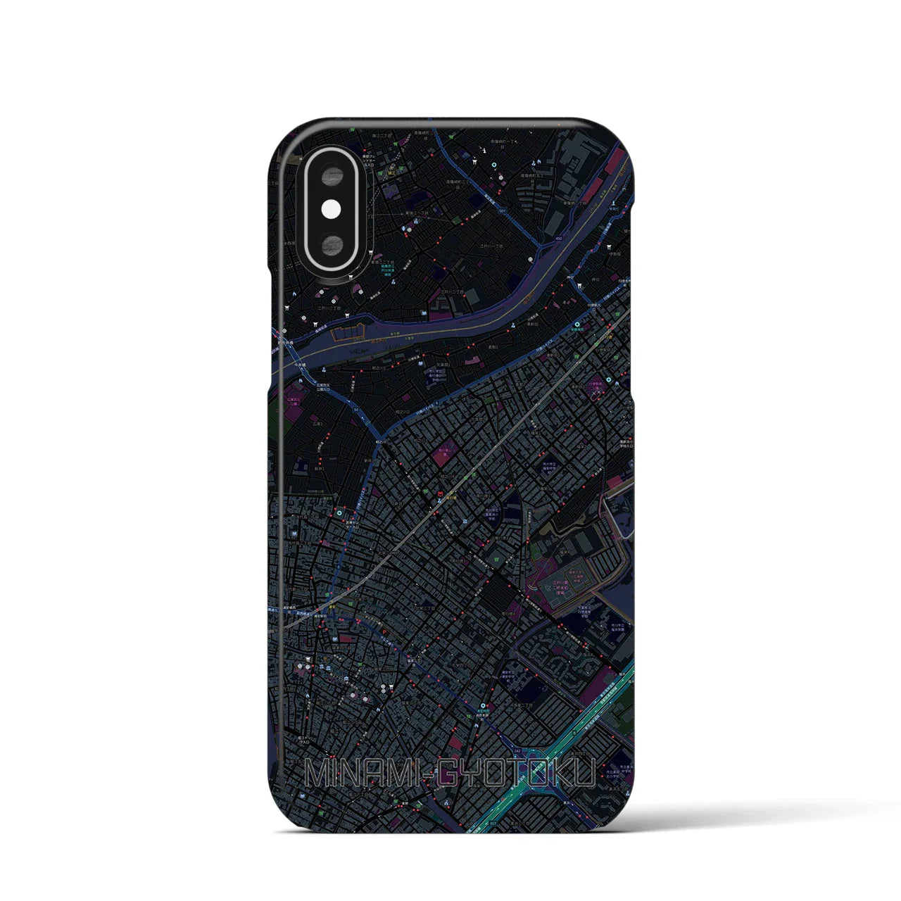 【南行徳(千葉県)】地図柄iPhoneケース(バックカバータイプ)