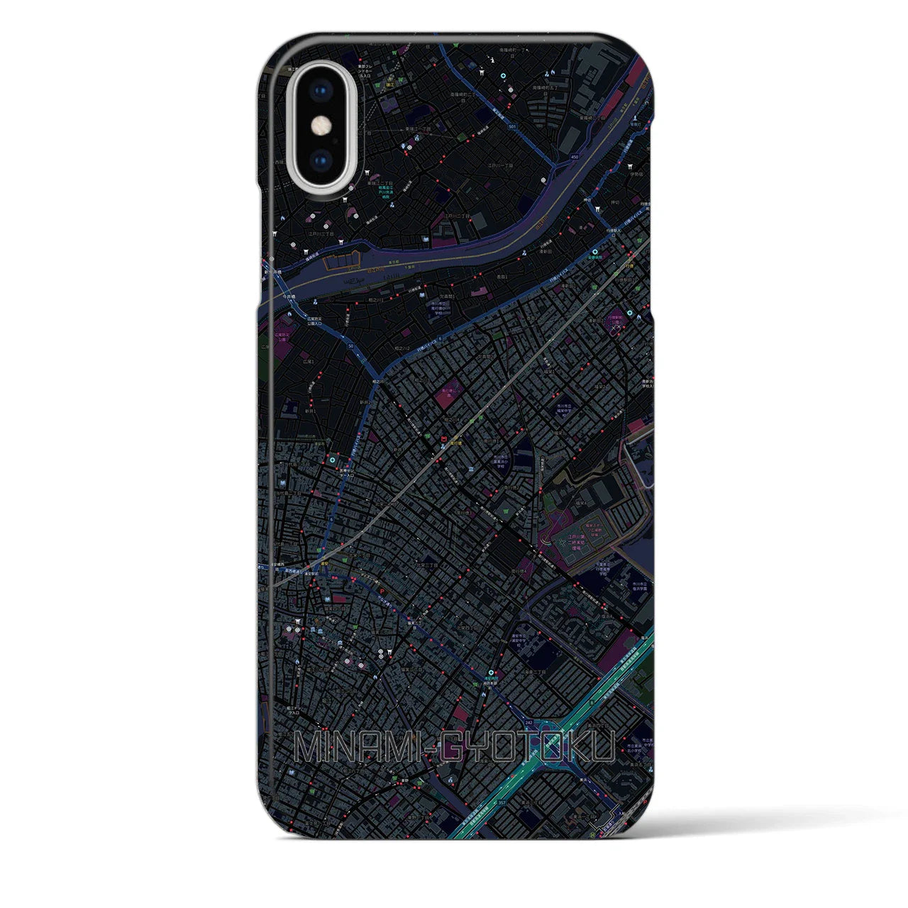 【南行徳(千葉県)】地図柄iPhoneケース(バックカバータイプ)