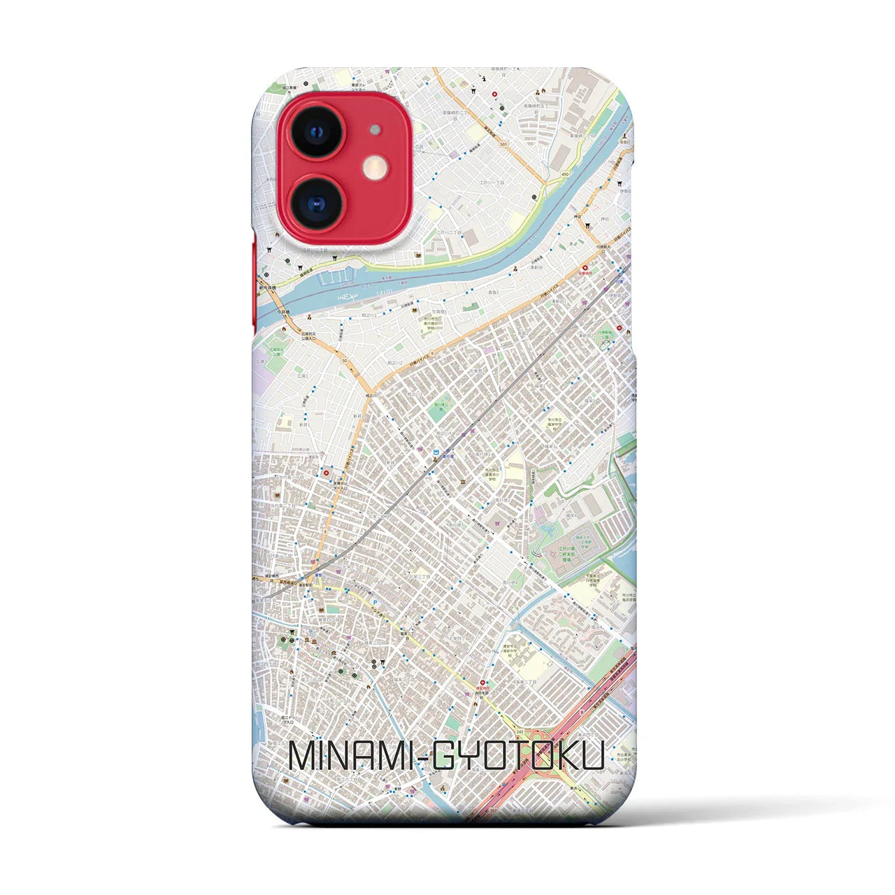【南行徳(千葉県)】地図柄iPhoneケース(バックカバータイプ)
