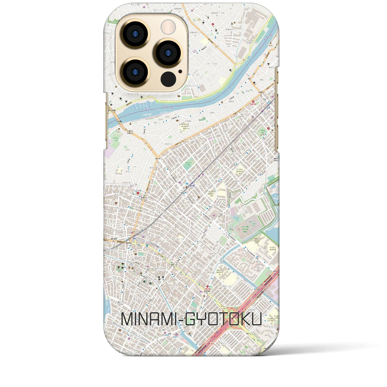 【南行徳(千葉県)】地図柄iPhoneケース(バックカバータイプ)