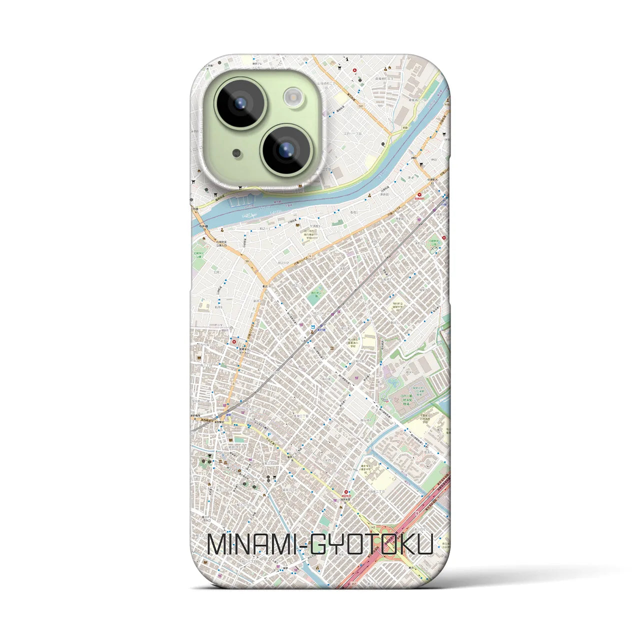 【南行徳(千葉県)】地図柄iPhoneケース(バックカバータイプ)