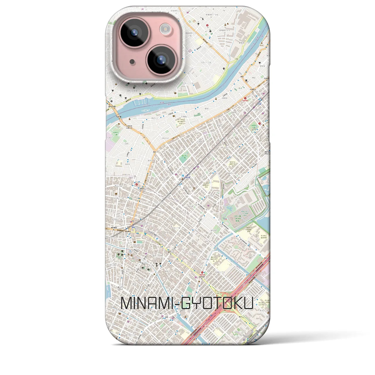【南行徳(千葉県)】地図柄iPhoneケース(バックカバータイプ)