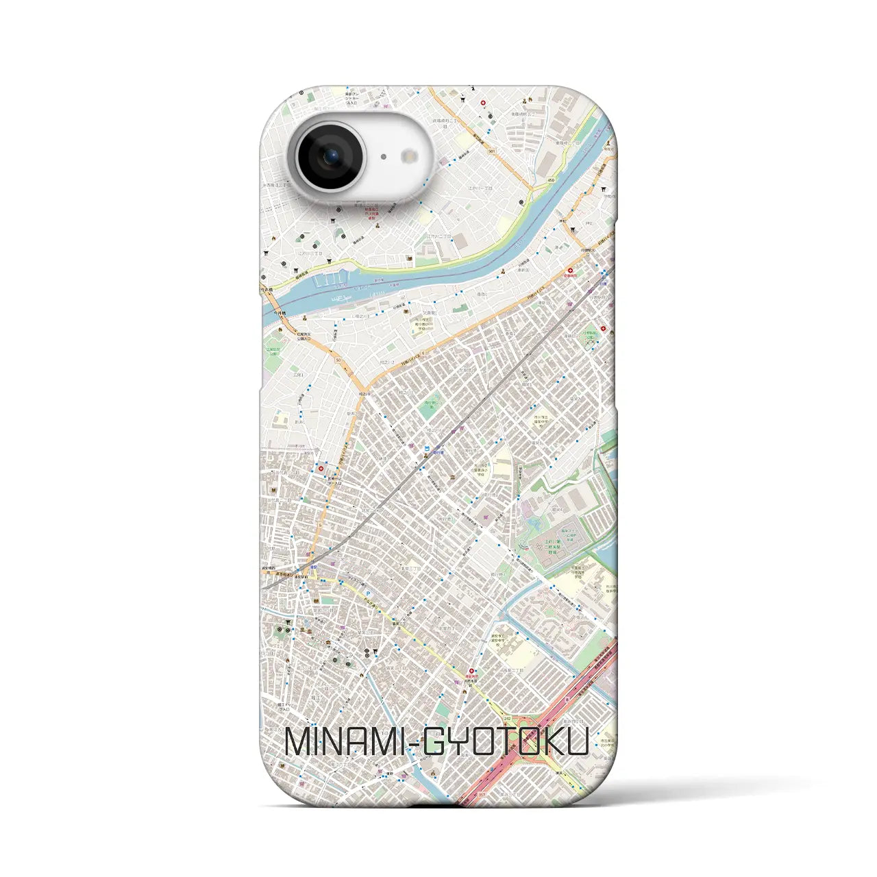 【南行徳(千葉県)】地図柄iPhoneケース(バックカバータイプ)