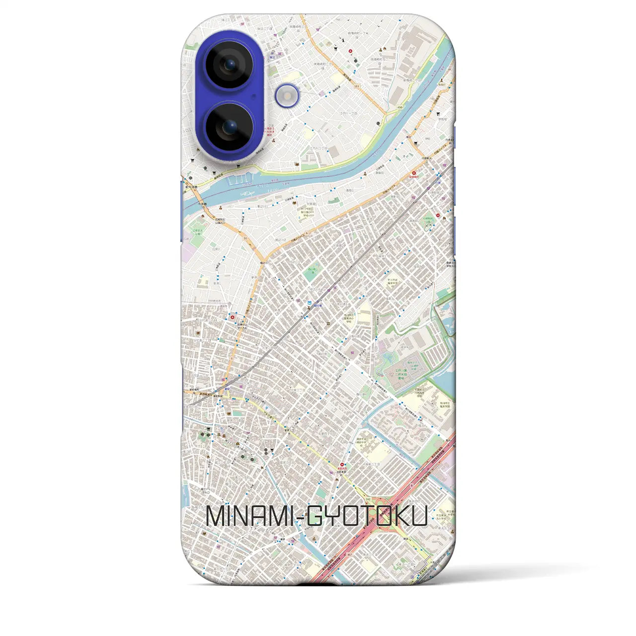 【南行徳(千葉県)】地図柄iPhoneケース(バックカバータイプ)