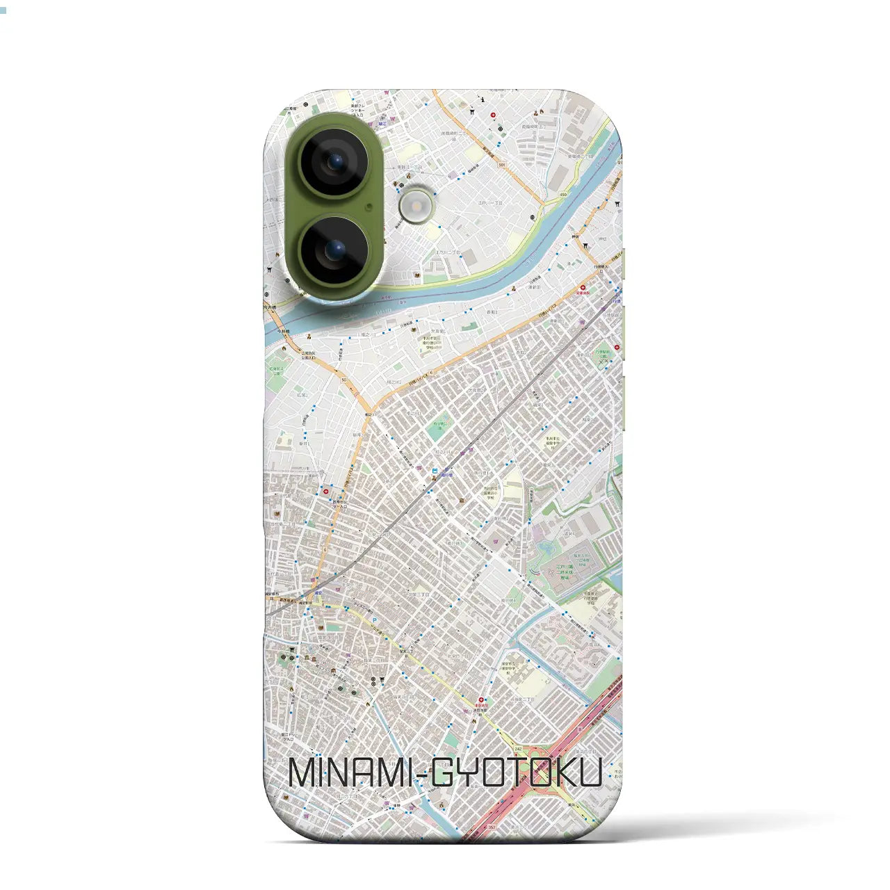 【南行徳(千葉県)】地図柄iPhoneケース(バックカバータイプ)ブラック・iPhone 17 Pro Max 用