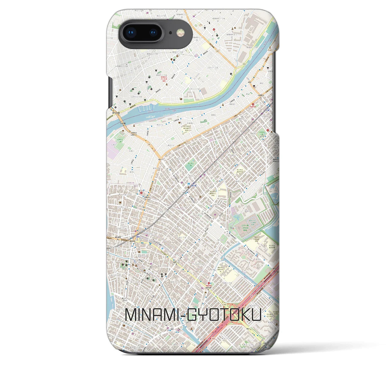 【南行徳(千葉県)】地図柄iPhoneケース(バックカバータイプ)