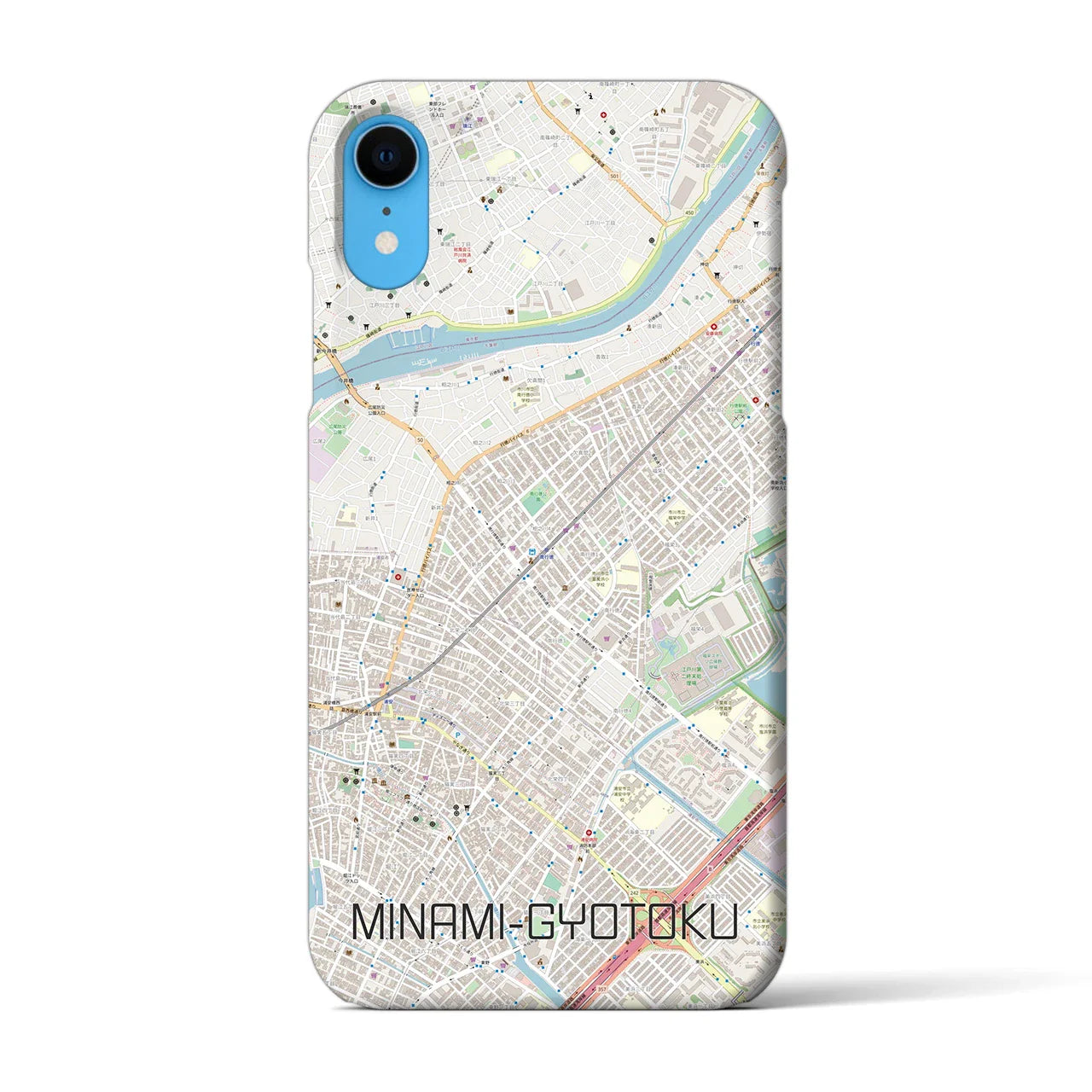 【南行徳(千葉県)】地図柄iPhoneケース(バックカバータイプ)