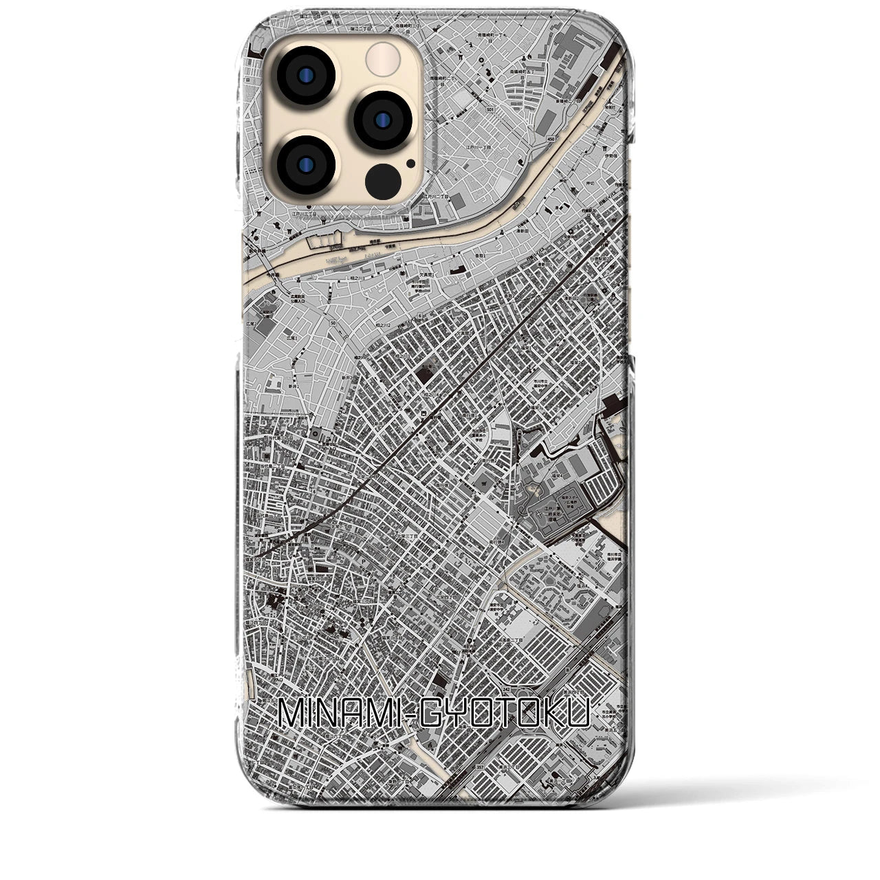 【南行徳(千葉県)】地図柄iPhoneケース(クリアタイプ)