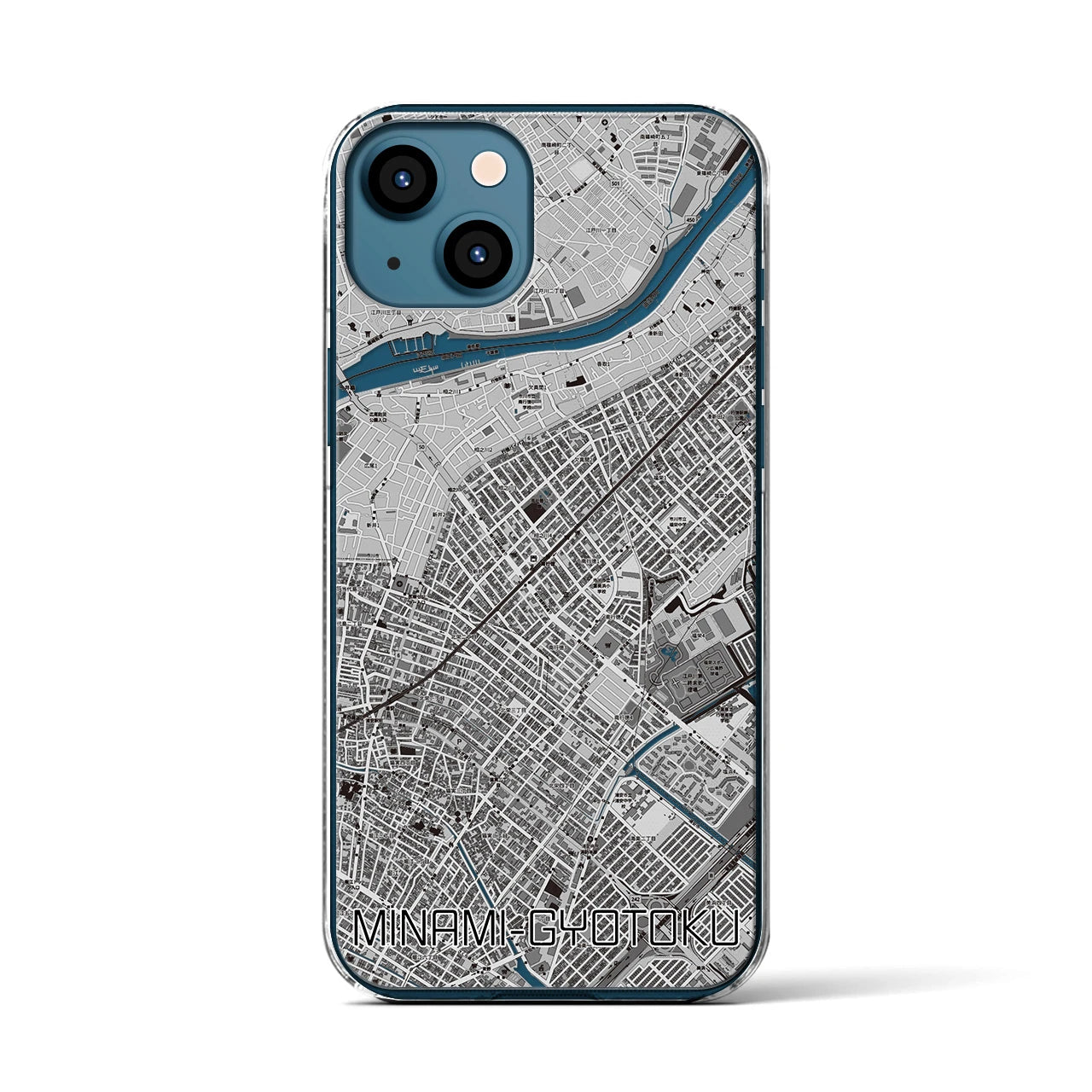 【南行徳(千葉県)】地図柄iPhoneケース(クリアタイプ)