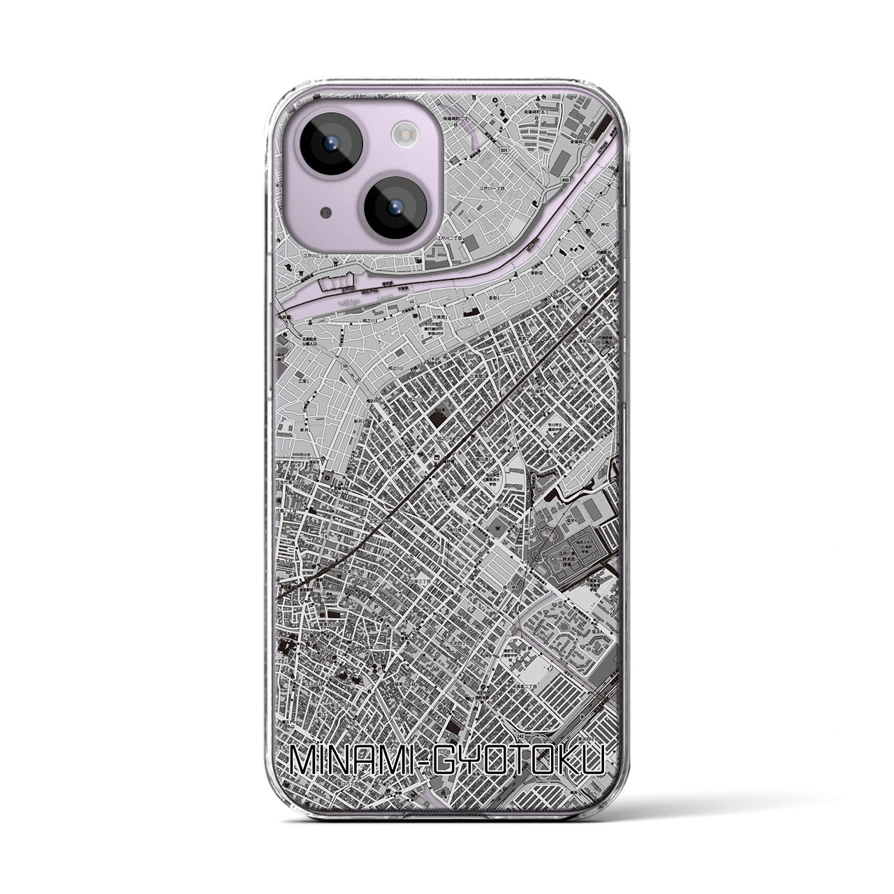 【南行徳(千葉県)】地図柄iPhoneケース(クリアタイプ)