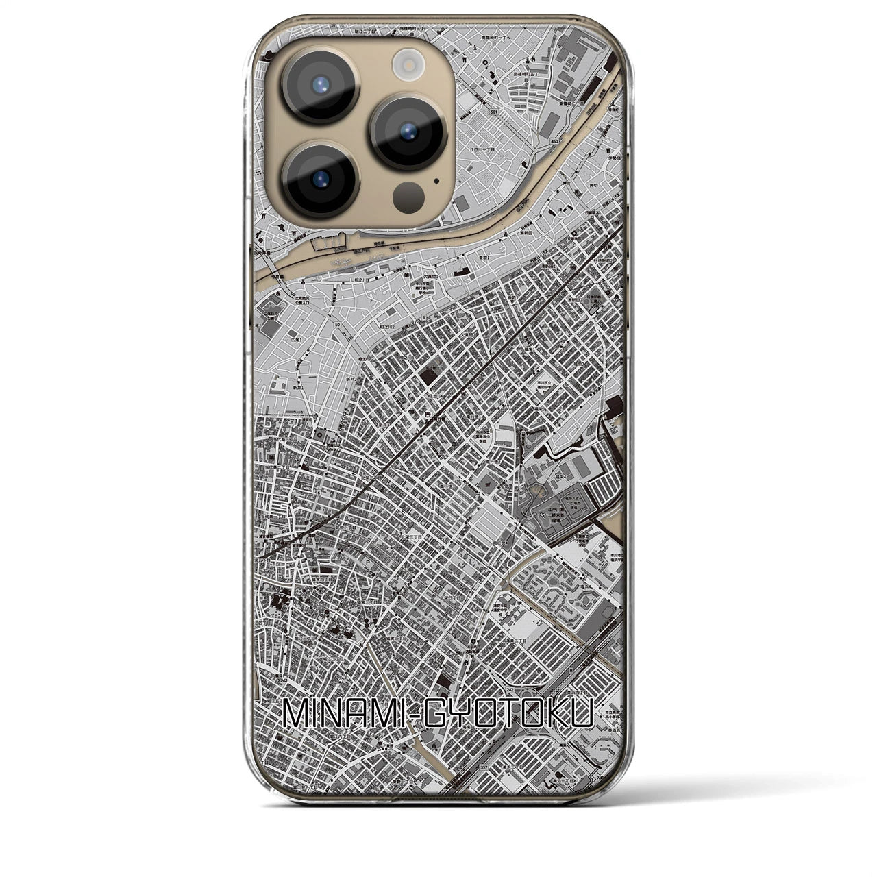 【南行徳(千葉県)】地図柄iPhoneケース(クリアタイプ)