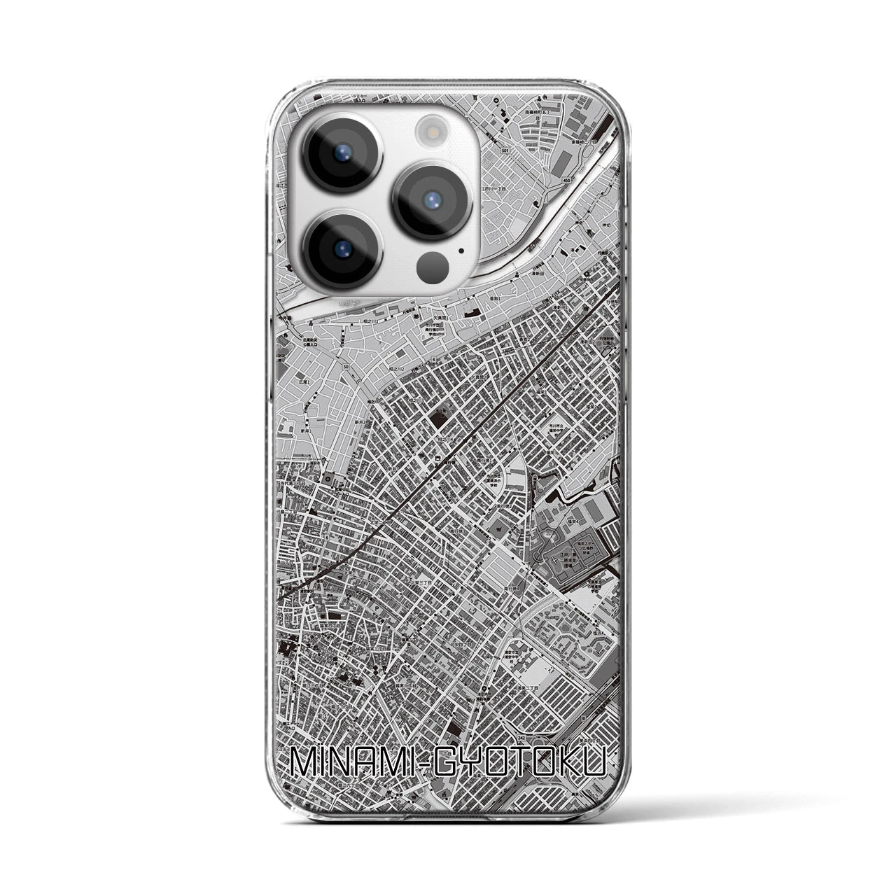 【南行徳(千葉県)】地図柄iPhoneケース(クリアタイプ)