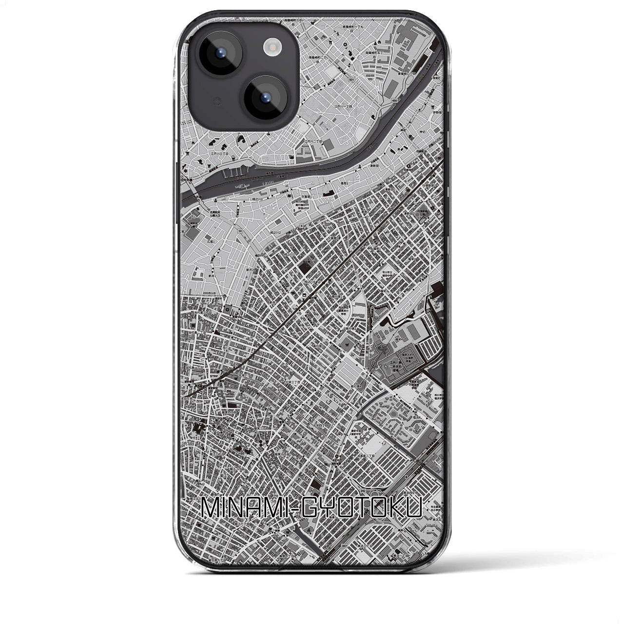 【南行徳(千葉県)】地図柄iPhoneケース(クリアタイプ)