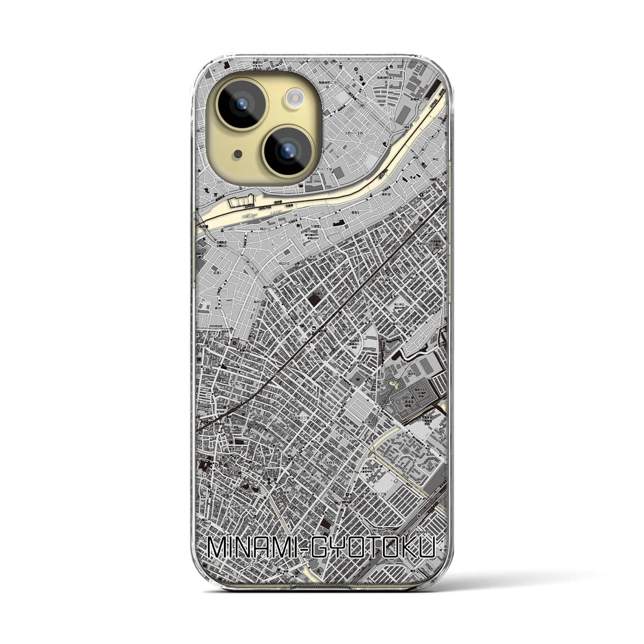 【南行徳(千葉県)】地図柄iPhoneケース(クリアタイプ)