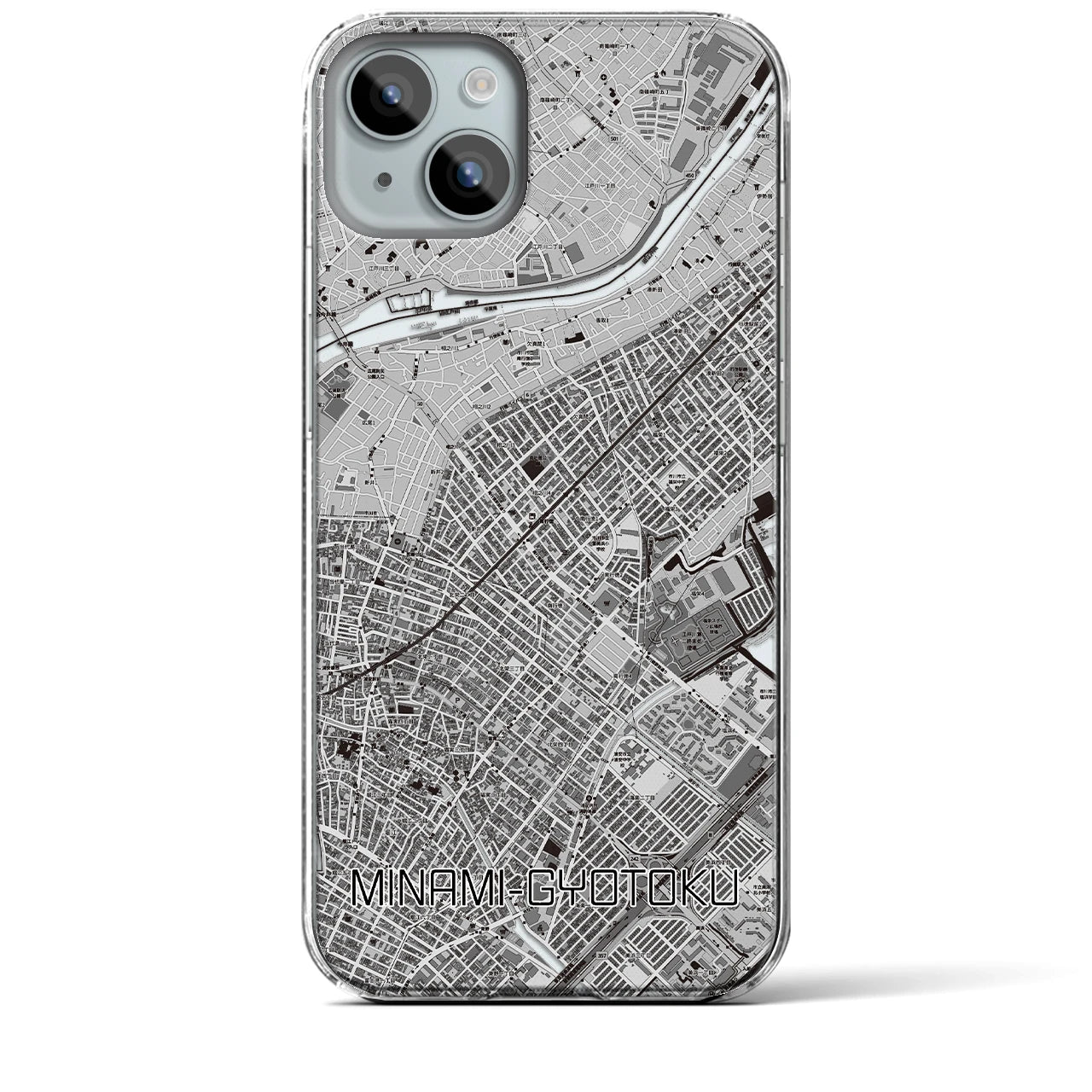 【南行徳(千葉県)】地図柄iPhoneケース(クリアタイプ)