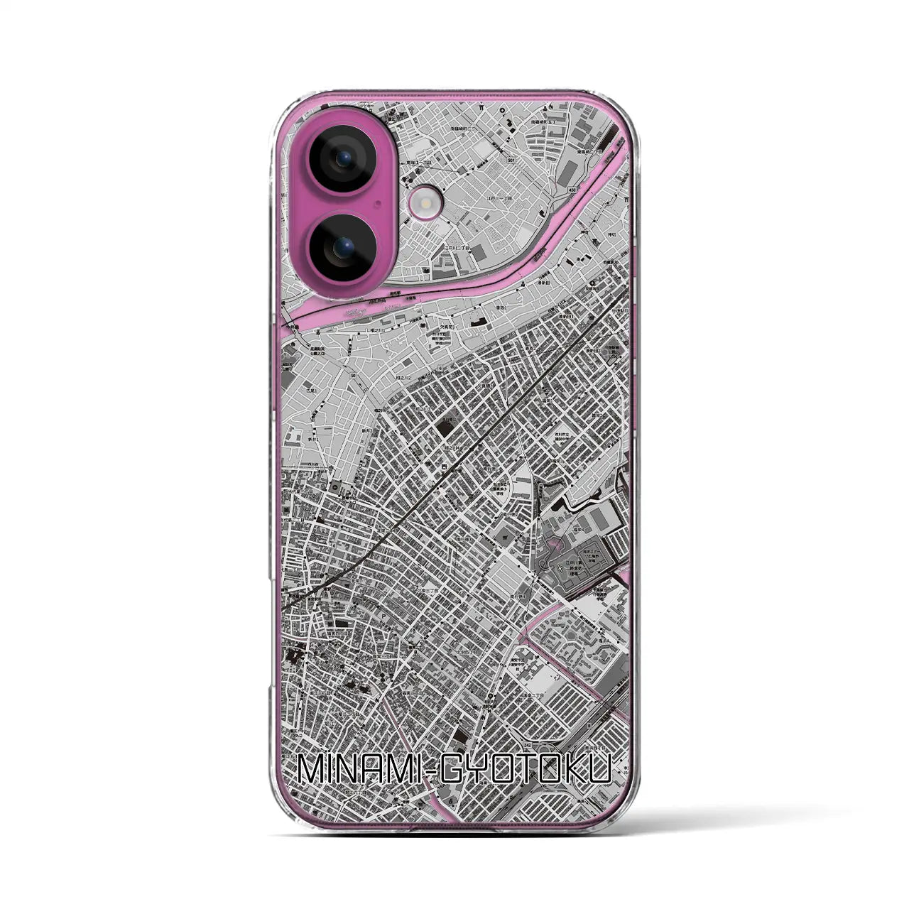 【南行徳(千葉県)】地図柄iPhoneケース(クリアタイプ)