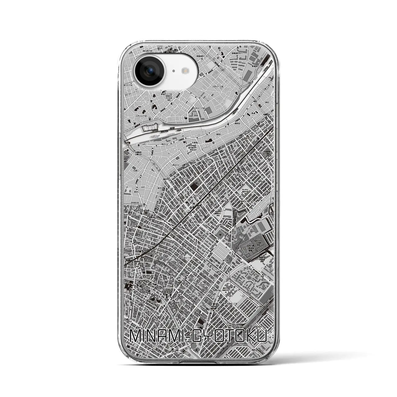 【南行徳(千葉県)】地図柄iPhoneケース(クリアタイプ)