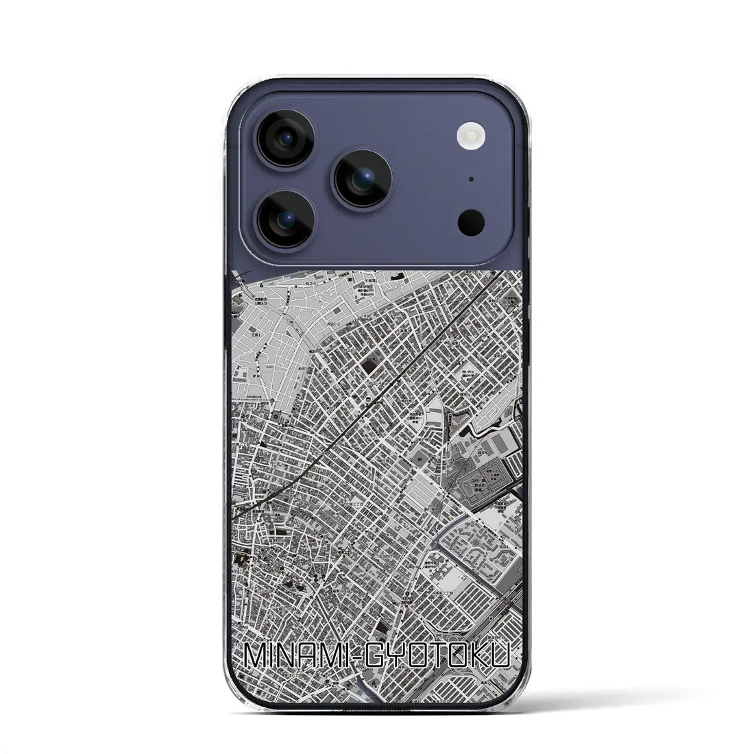 【南行徳(千葉県)】地図柄iPhoneケース(クリアタイプ)