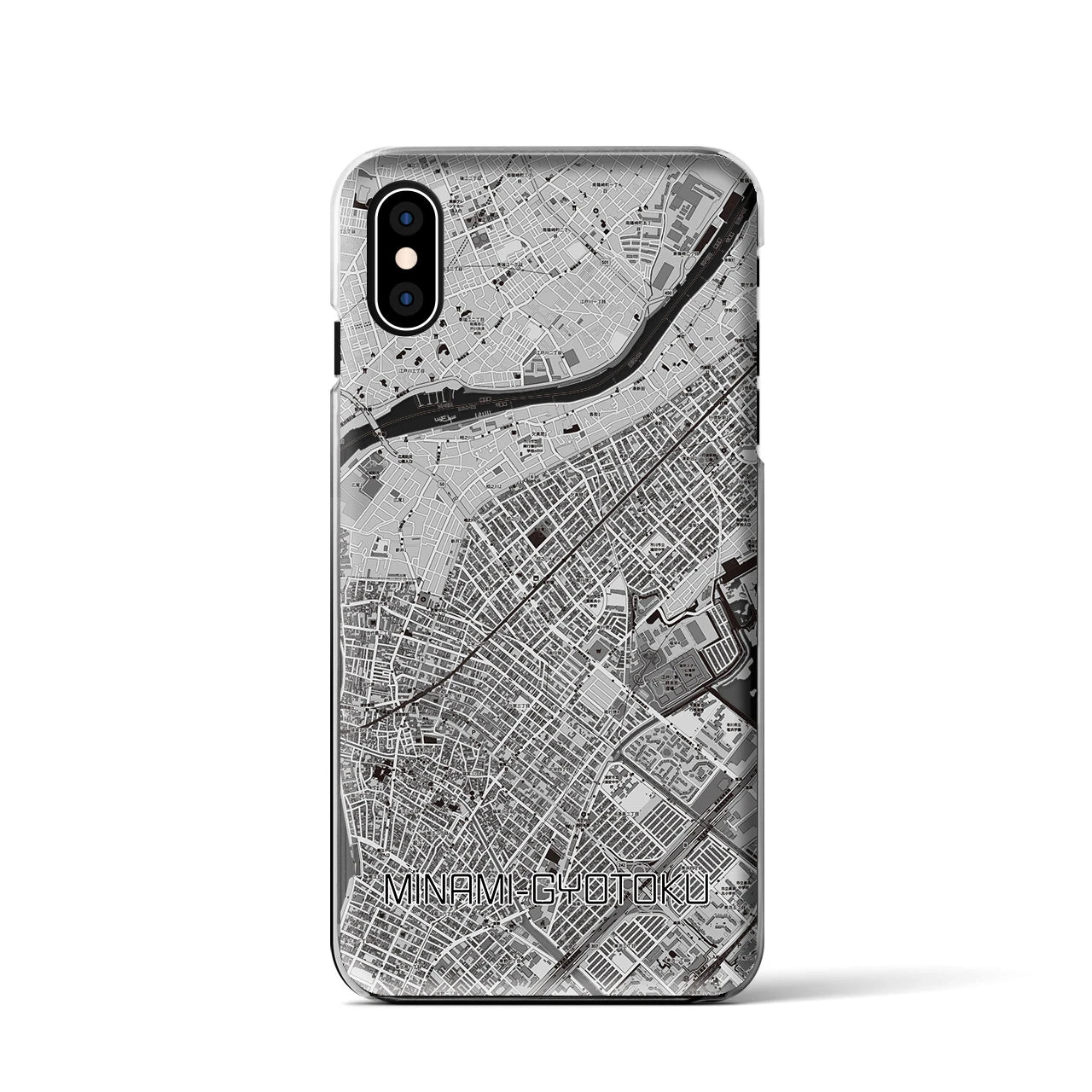 【南行徳(千葉県)】地図柄iPhoneケース(クリアタイプ)