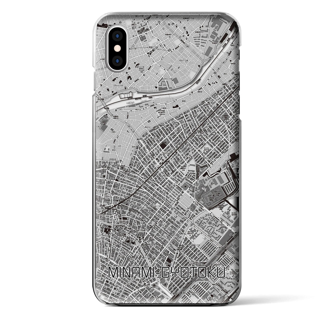 【南行徳(千葉県)】地図柄iPhoneケース(クリアタイプ)