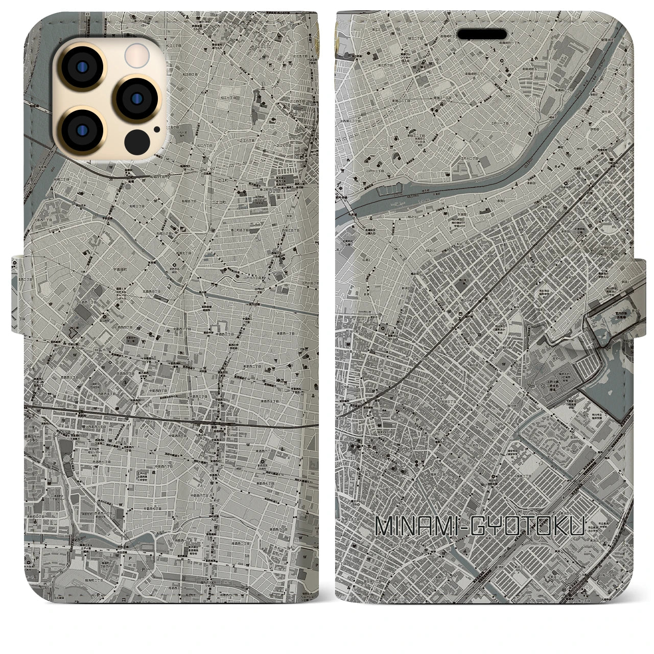 【南行徳(千葉県)】地図柄iPhoneケース(手帳タイプ)