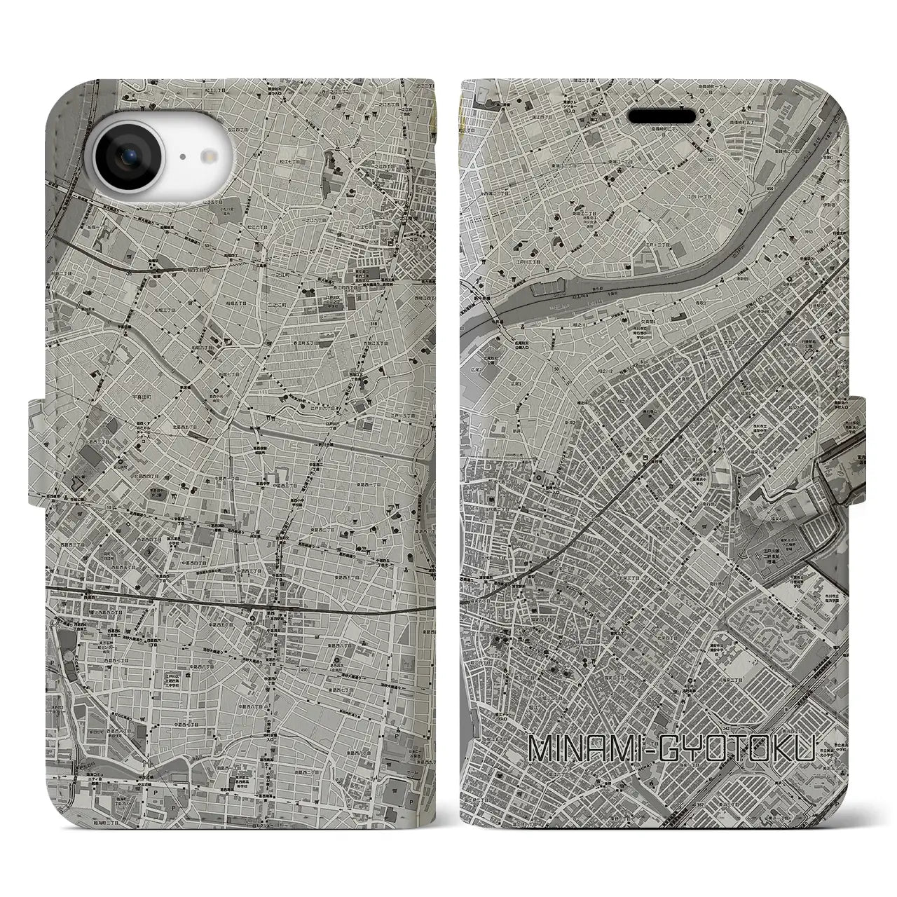 【南行徳(千葉県)】地図柄iPhoneケース(手帳タイプ)